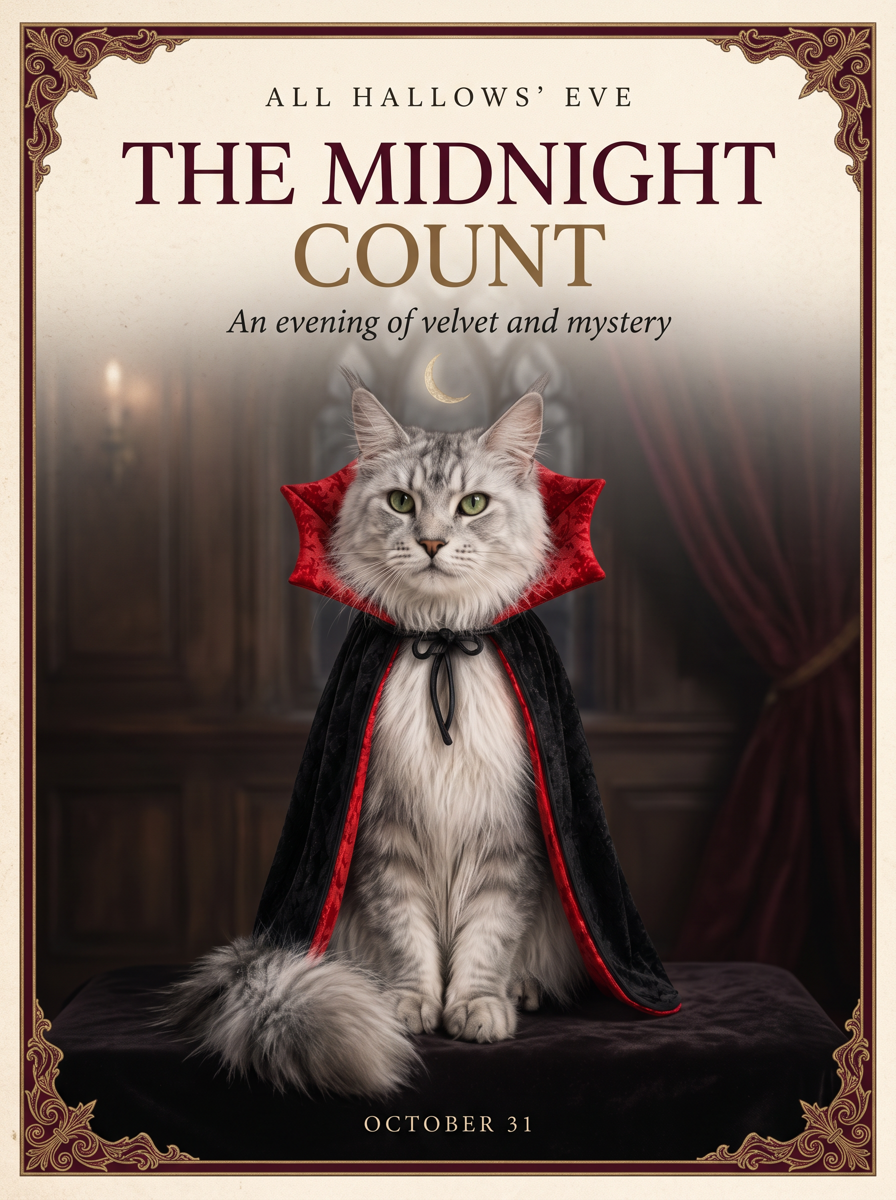 Halloween Cat Poster: Gothic Portrait